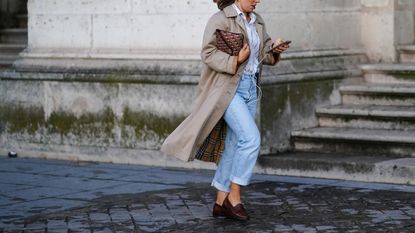 Burberry Trench: woman wearing trench coat