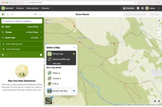 Image shows Komoot's new Trail View