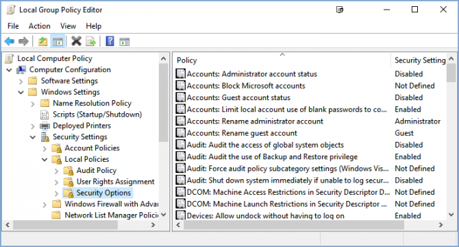 group policy security