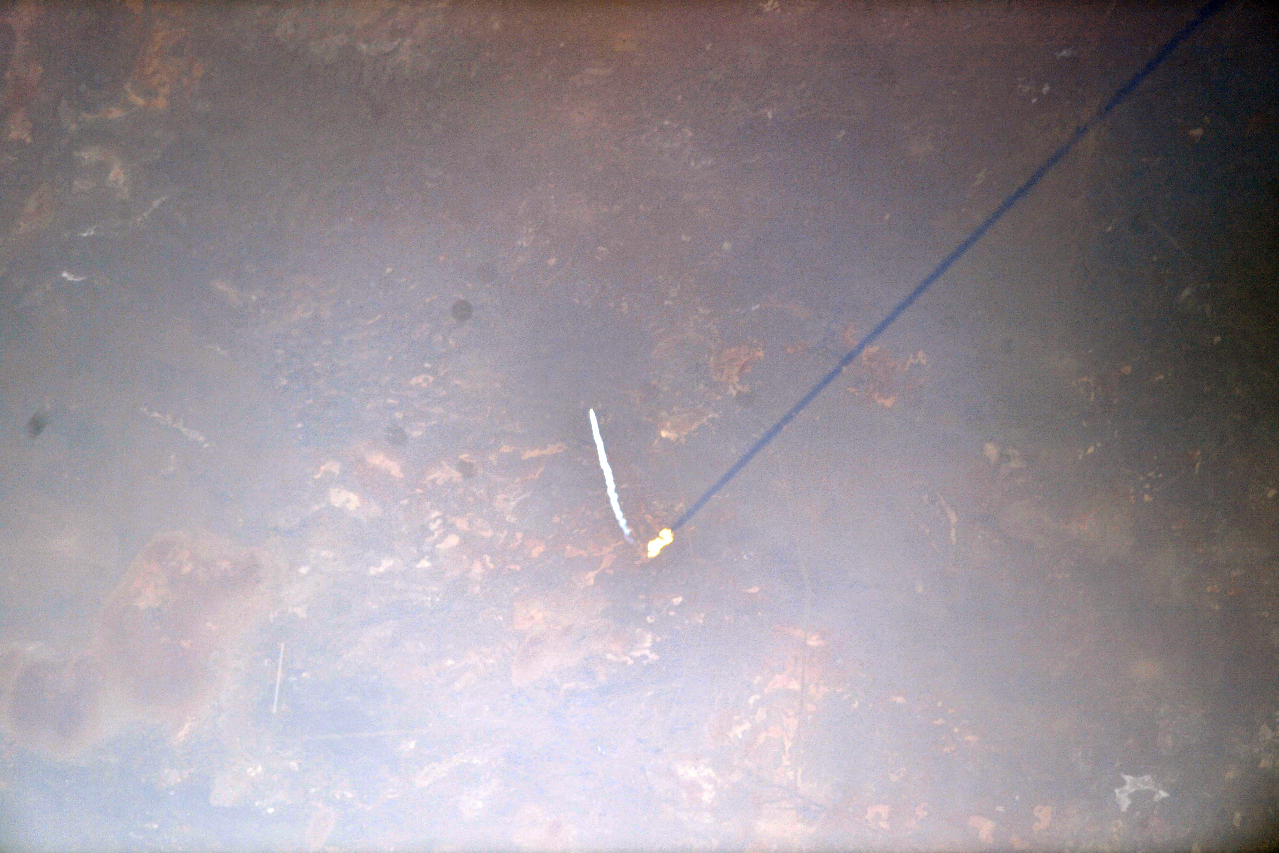 Der NASA-Astronaut Bob Hines hat dieses Foto des Sojus-Raketenstarts am 21. September 2022 auf Twitter gepostet. Das Foto wurde von der Internationalen Raumstation aus aufgenommen.