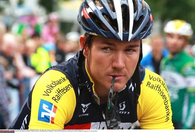 Heinrich Haussler (IAM Cycling) at the start line of stage two