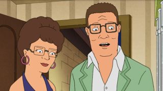 Peggy and Hank dressed up in King of the HIll