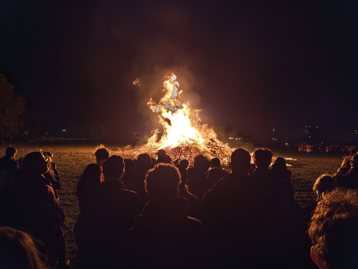 An image of a bonfire taken on the Moto Edge 70.