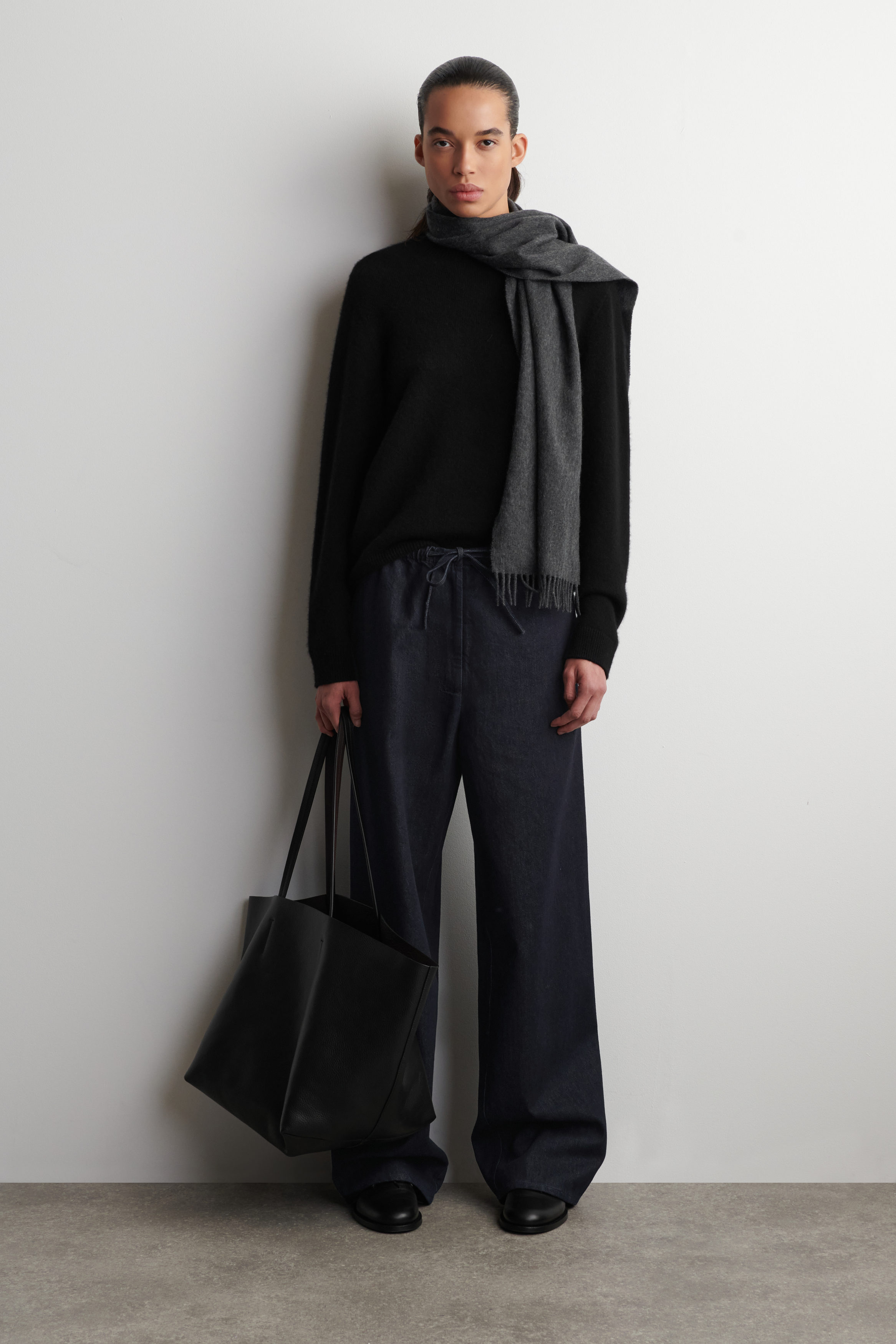 Drawstring Denim Trousers