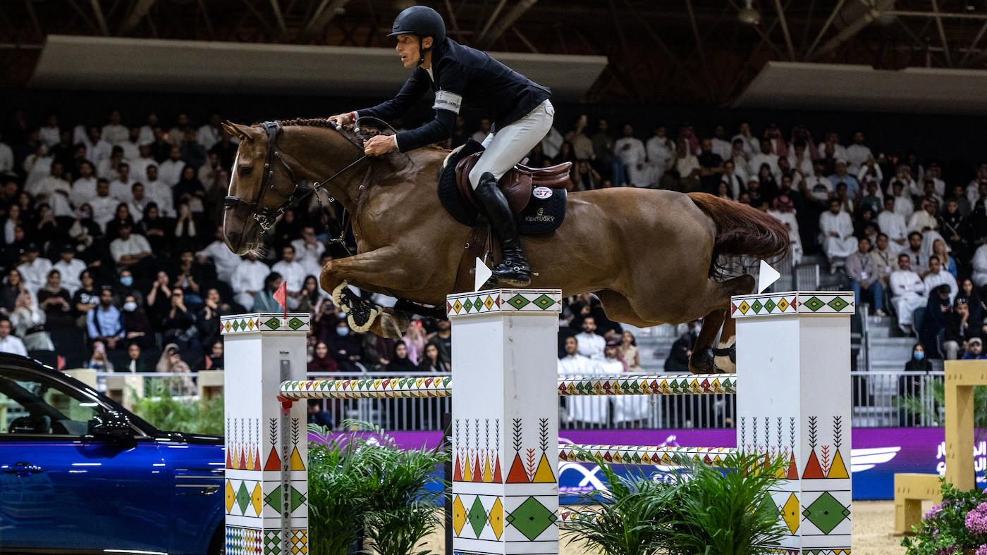 Henrik von Eckermann and King Edward at the Jumping World Cup Finals