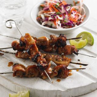 Chilli Chicken Skewers with Pickled Slaw