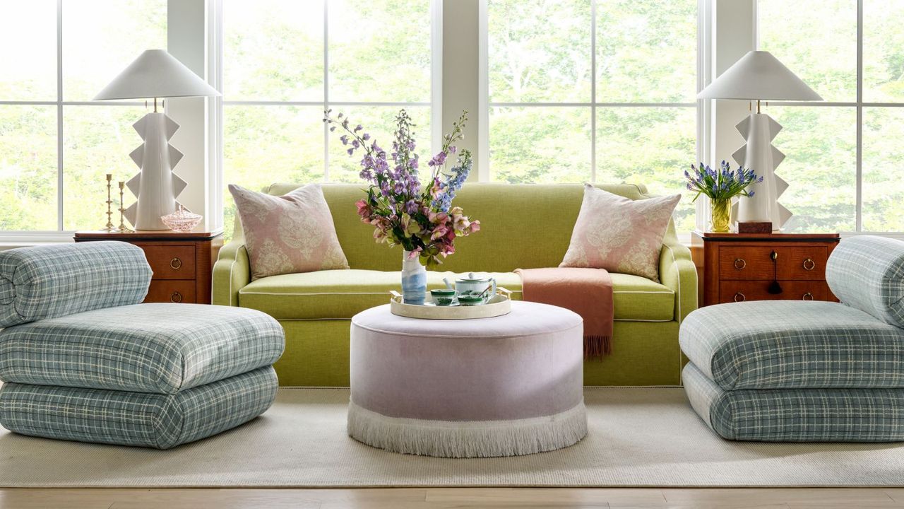 living room with spring color scheme