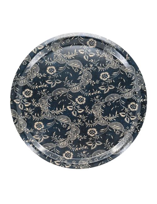 Round Birchwood Tray - Indigo