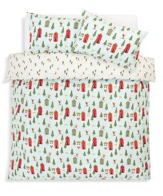 Habitat Christmas Ski Slope Printed Bedding Set - Single