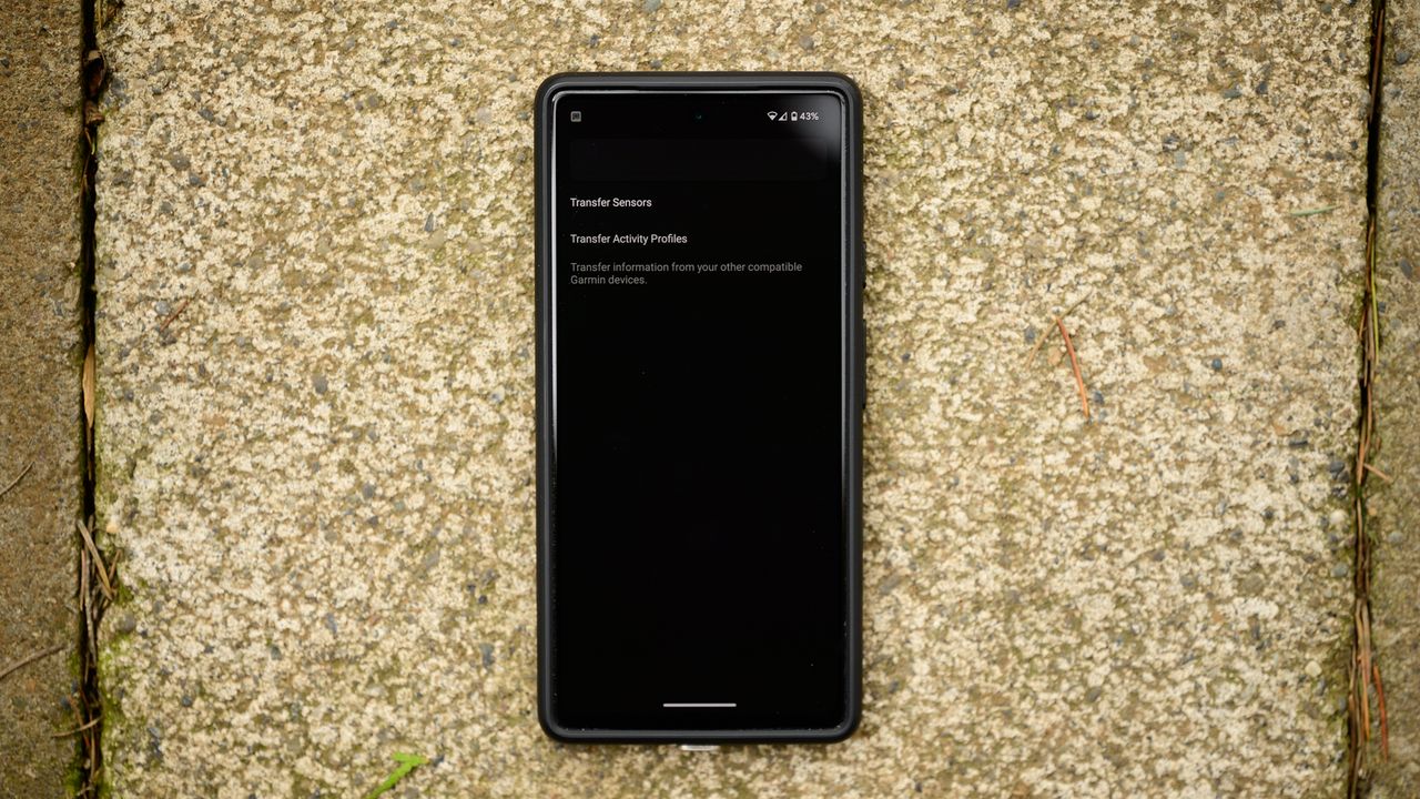 Garmin Edge 540 transfer screen