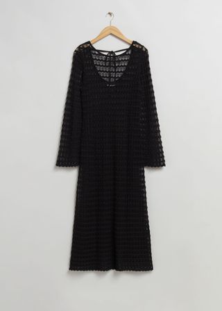 Open Tie-Back Pointelle Knit Dress