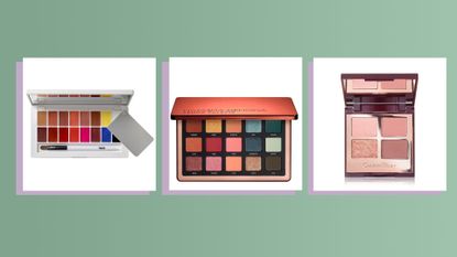 three makeup palettes including a lip palette, and two eyeshadow palettes, a selection of our pick of the best makeup palettes