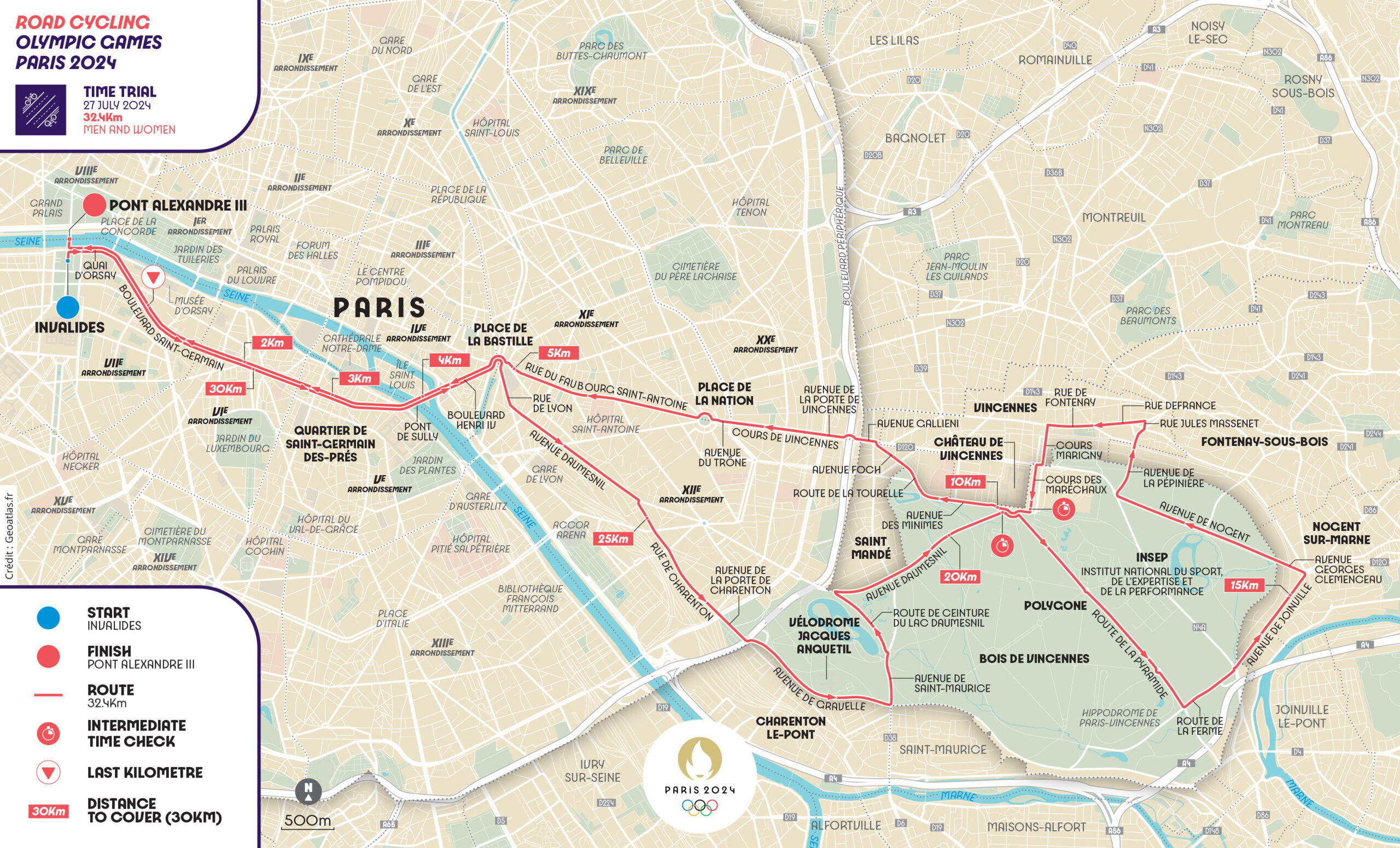 2025 Olympics Cycling Road Race Route