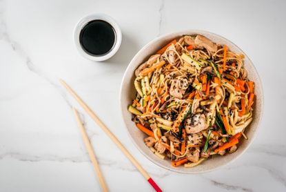 Vitamin D recipes: Mushroom stir fry with noodles