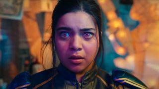 Kamala Khan's eyes glow as she powers up in the Ms Marvel trailer for Disney Plus