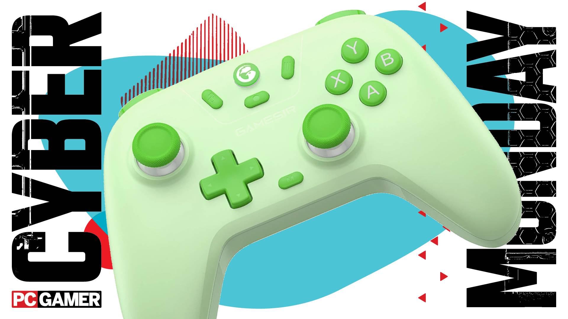 A green GameSir Nova Lite controller on a Cyber Monday background
