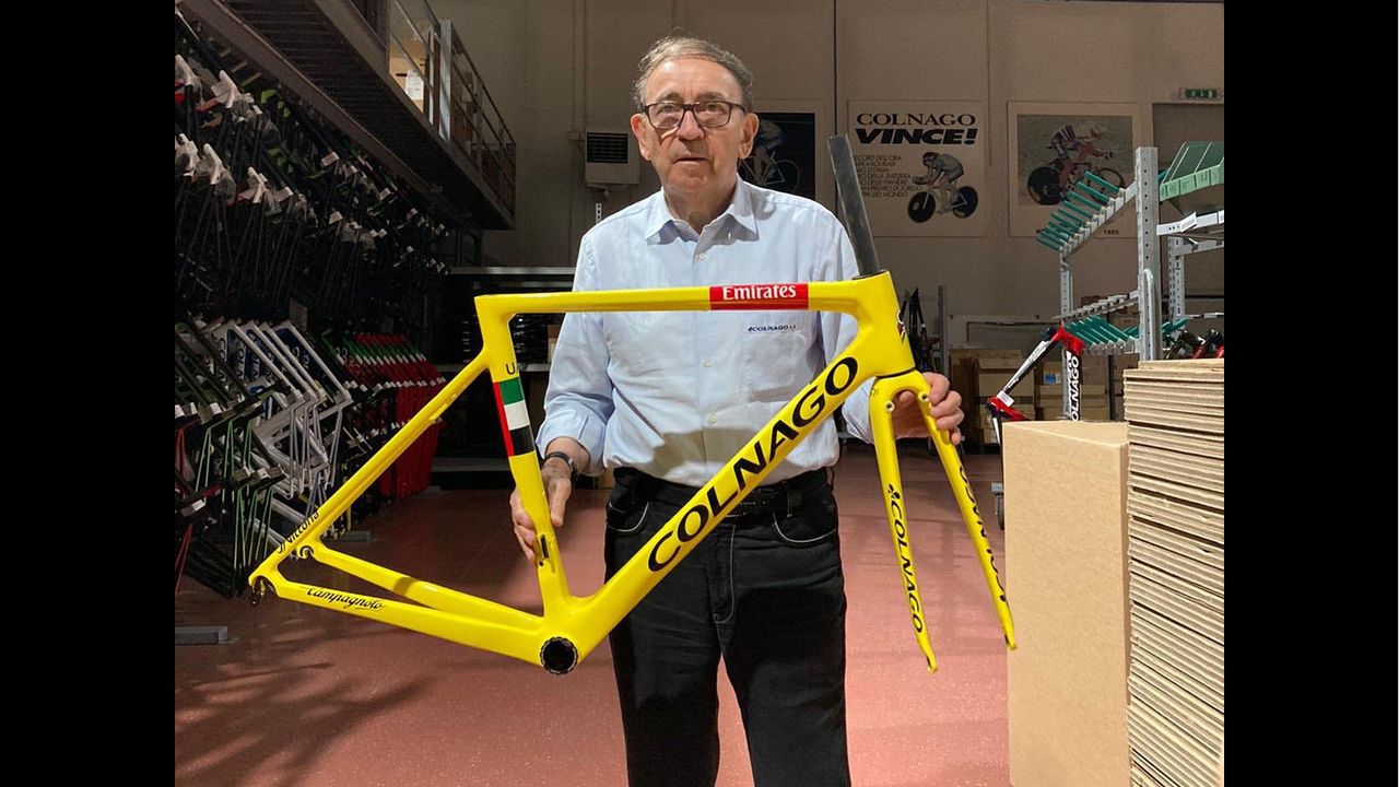 Tadej Pogacar Yellow bike