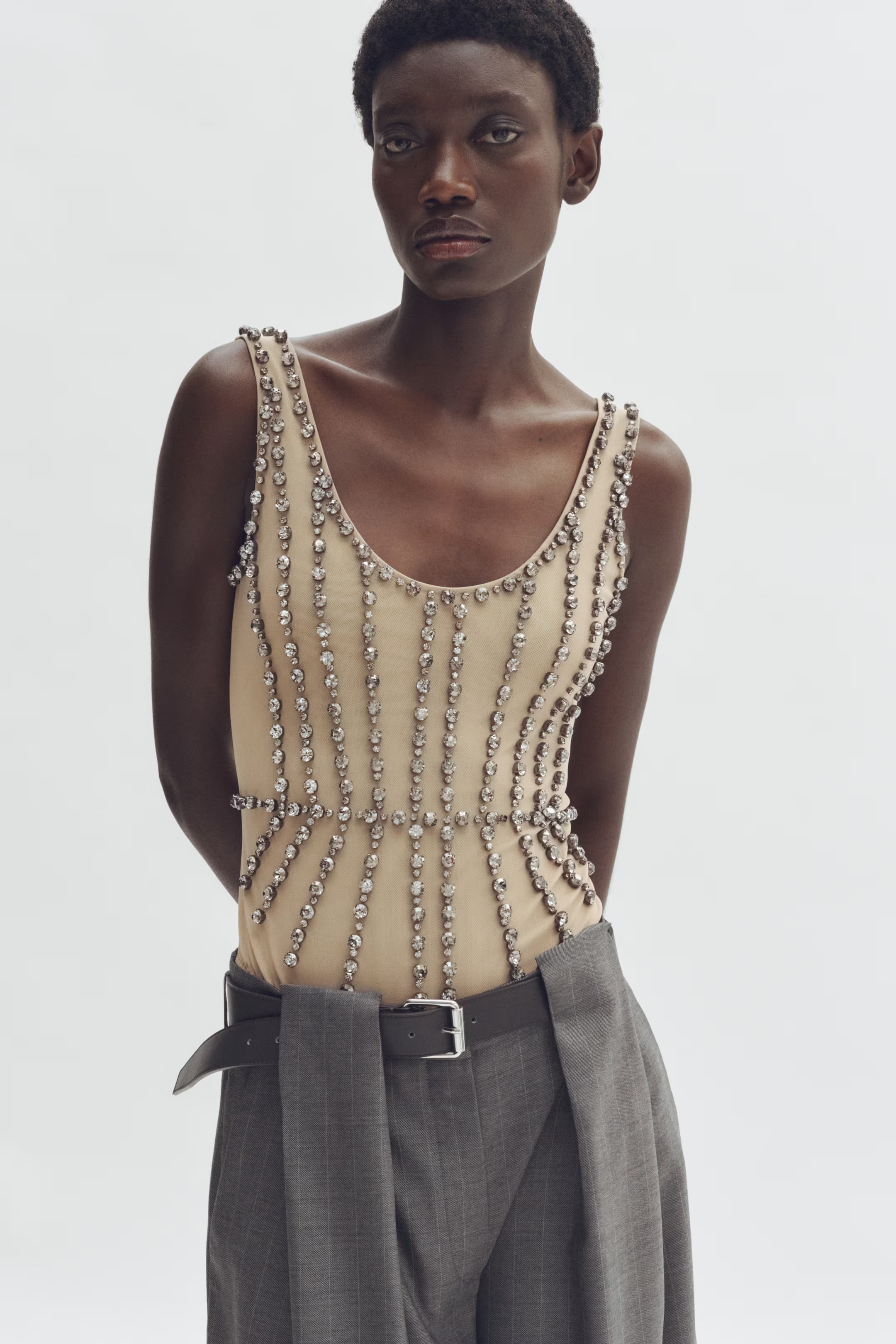 Stella McCartney x H&amp;M, Crystal-Embellished Mesh Bodysuit