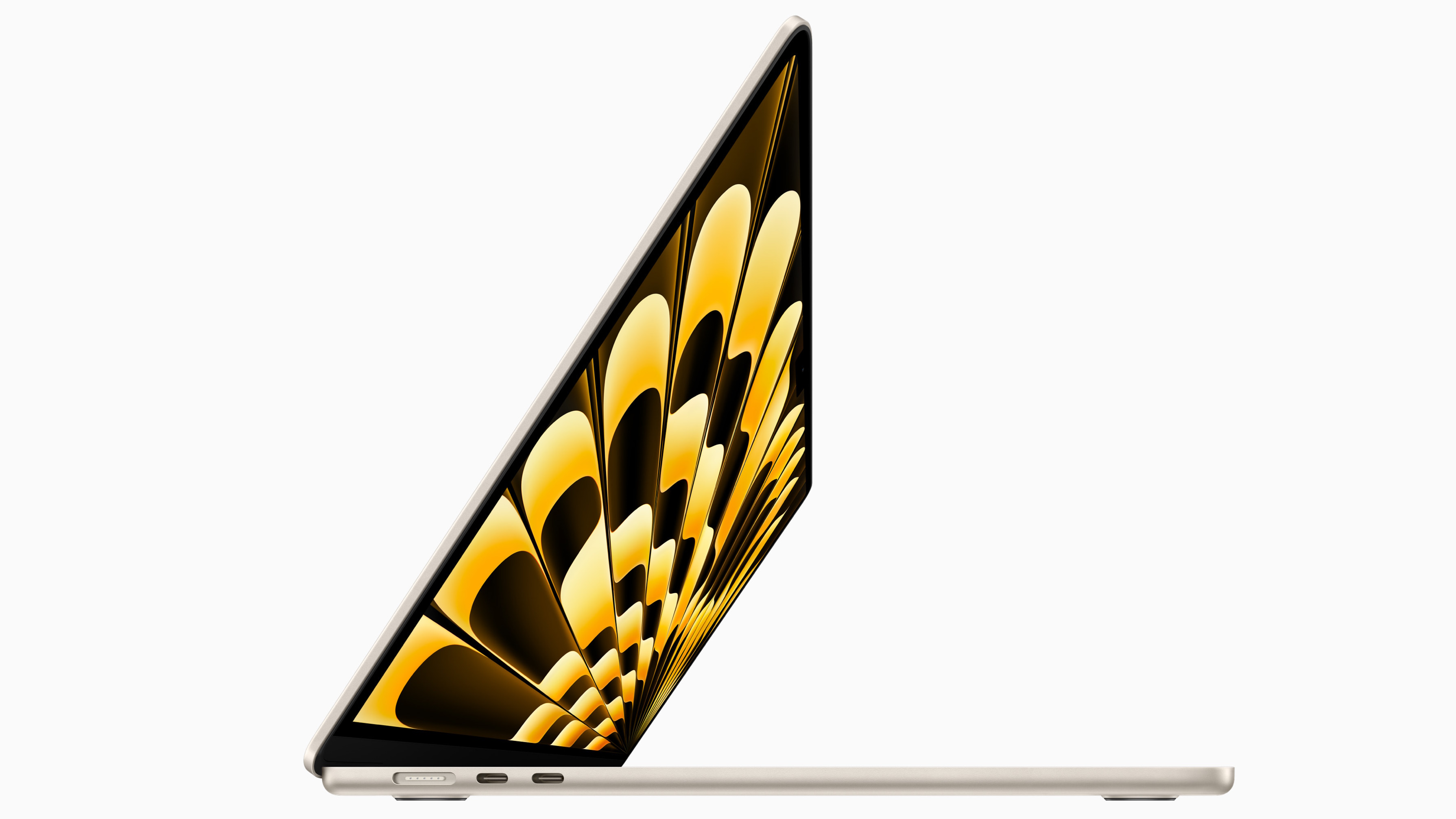 Press shots of the MacBook Air 15-inch laptop with screen open