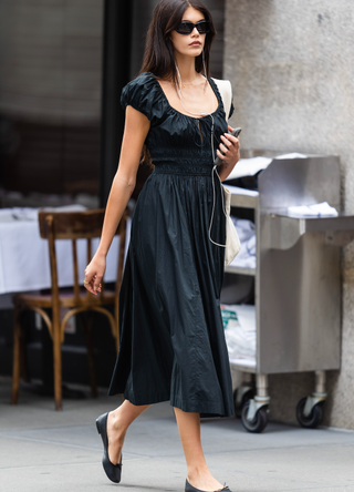 Kaia Gerber is seen in SoHo on July 12, 2024 in New York City