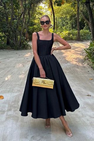 Black midi dresses for weddings best sale