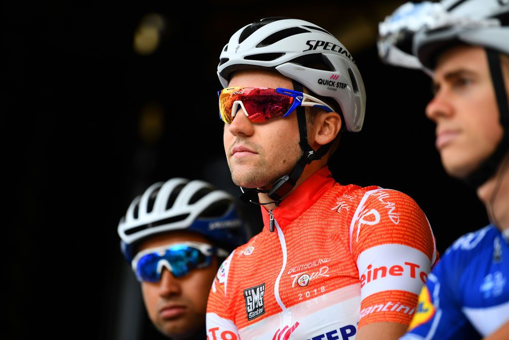Maximilian Schachmann (Quick-Step Floors) in the leader's jersey