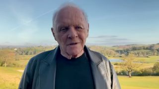 Anthony Hopkins giving his Oscars acceptance speech from Wales