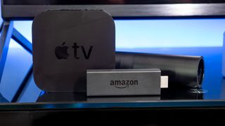 The best streaming devices Apple TV 4K, NVIDIA Shield (2019), and Amazon Fire TV Stick 4K.