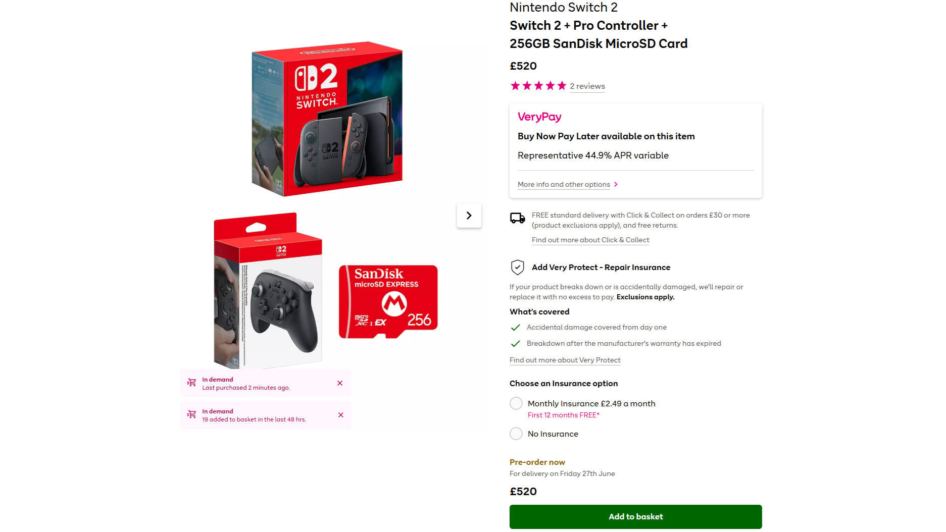 Very Switch 2 stock