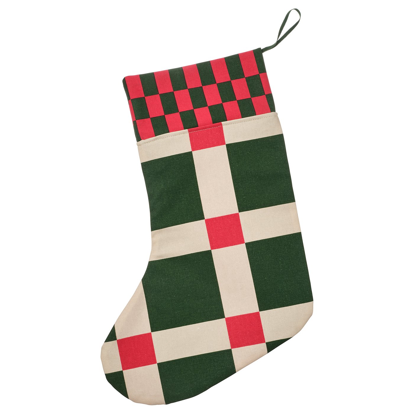 Vinterfint Christmas Stocking - Check Pattern Multicolour