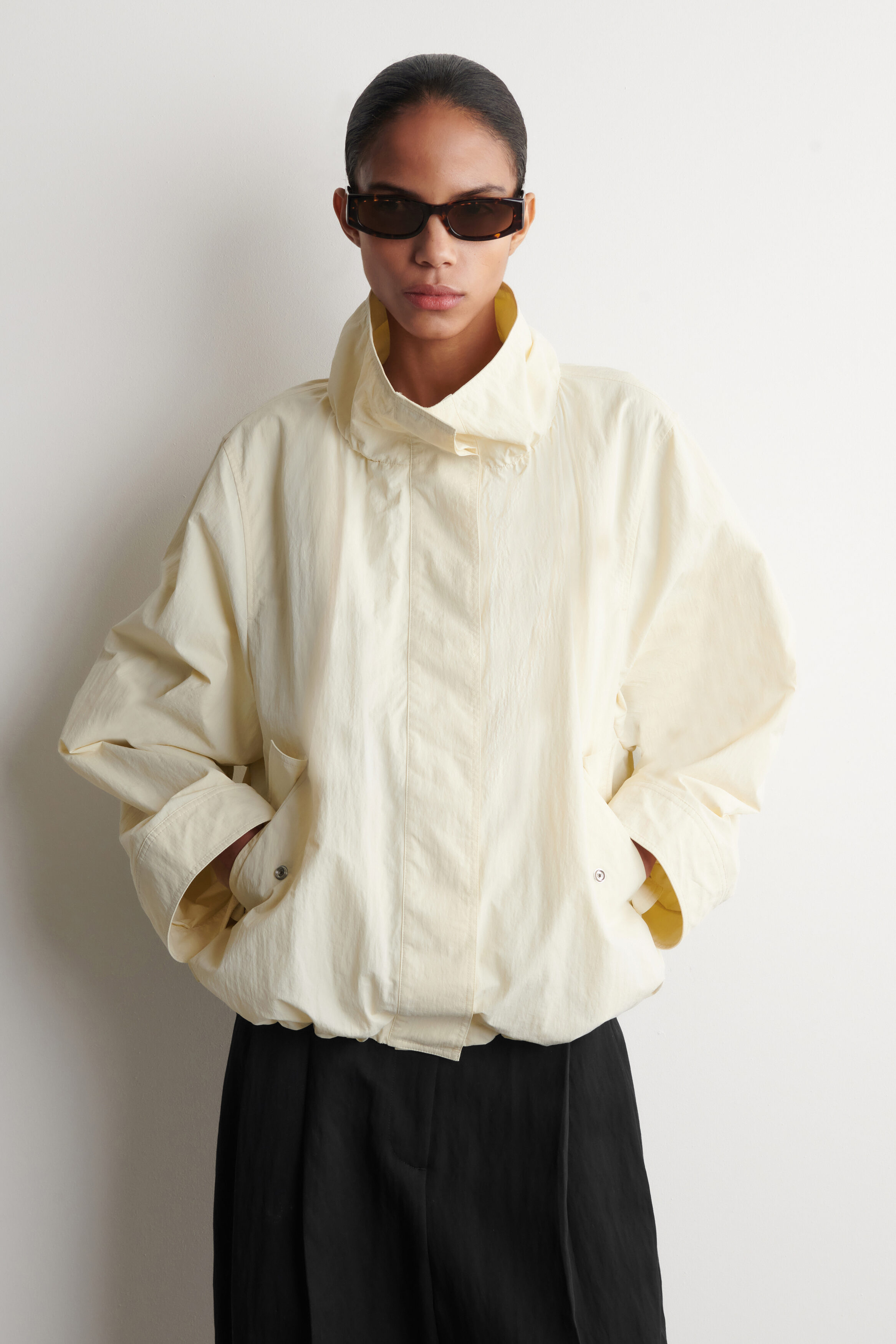 Nylon Funnel-Neck Jacket