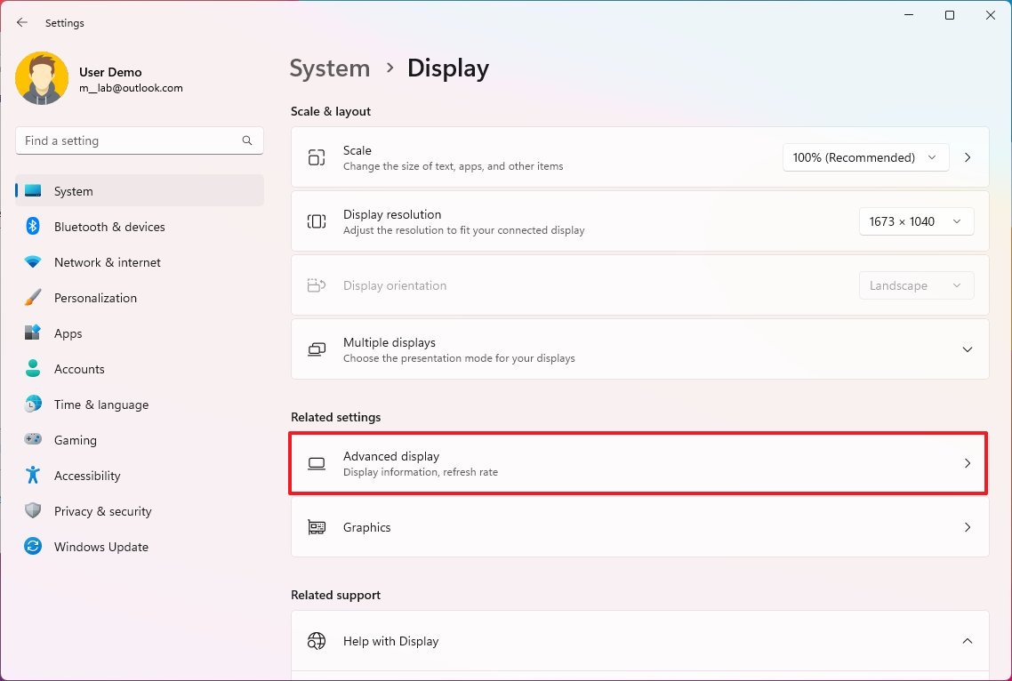 Configuración avanzada de pantalla