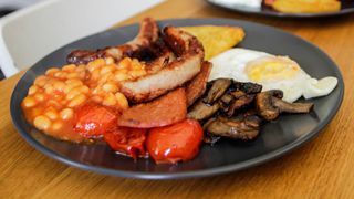 Cooked English breakfast