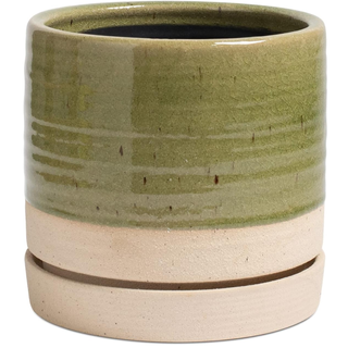 Ceramic Planter Pot with Drainage Hole & Saucer