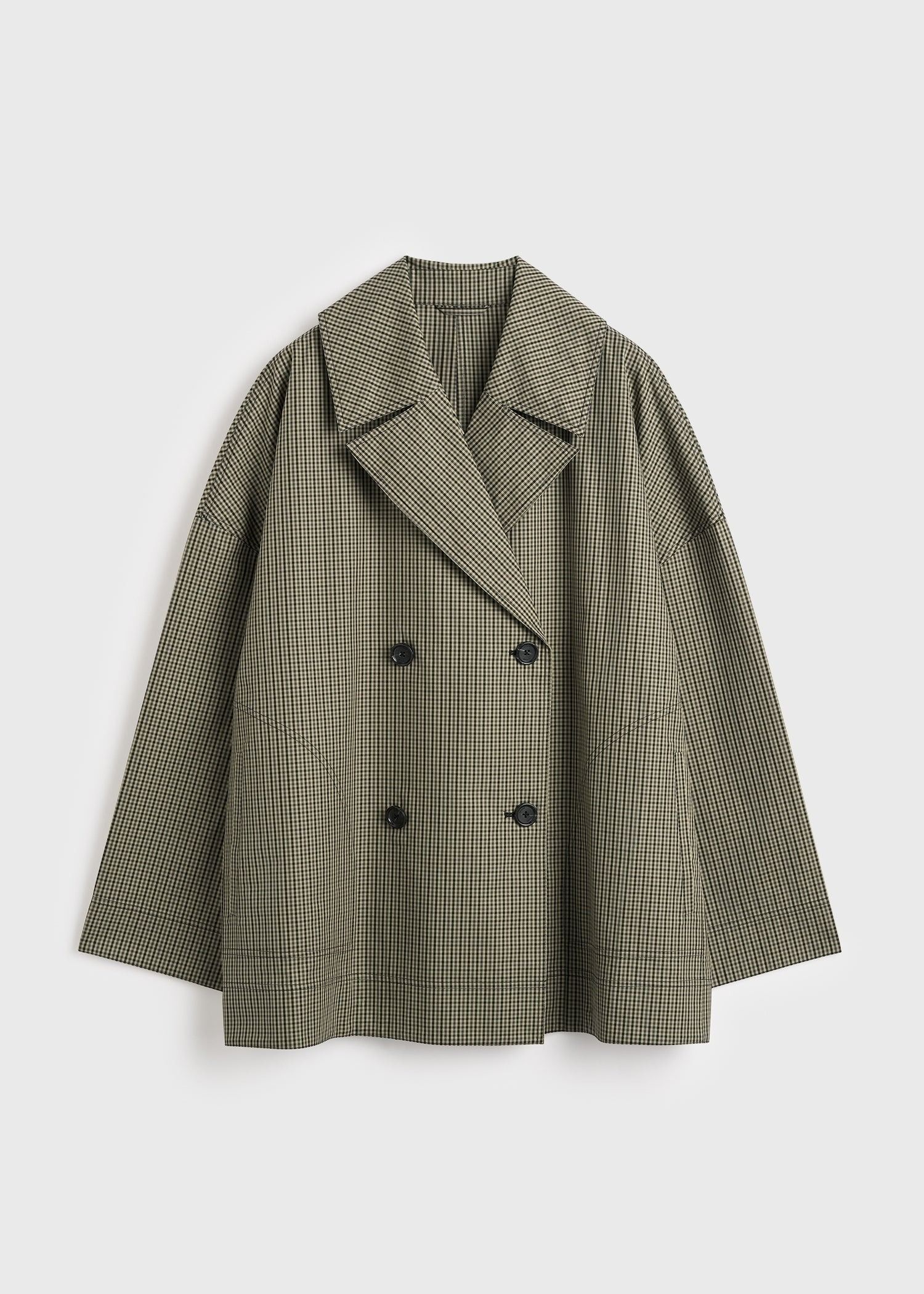 Oversized Checked Jacket Beige/black