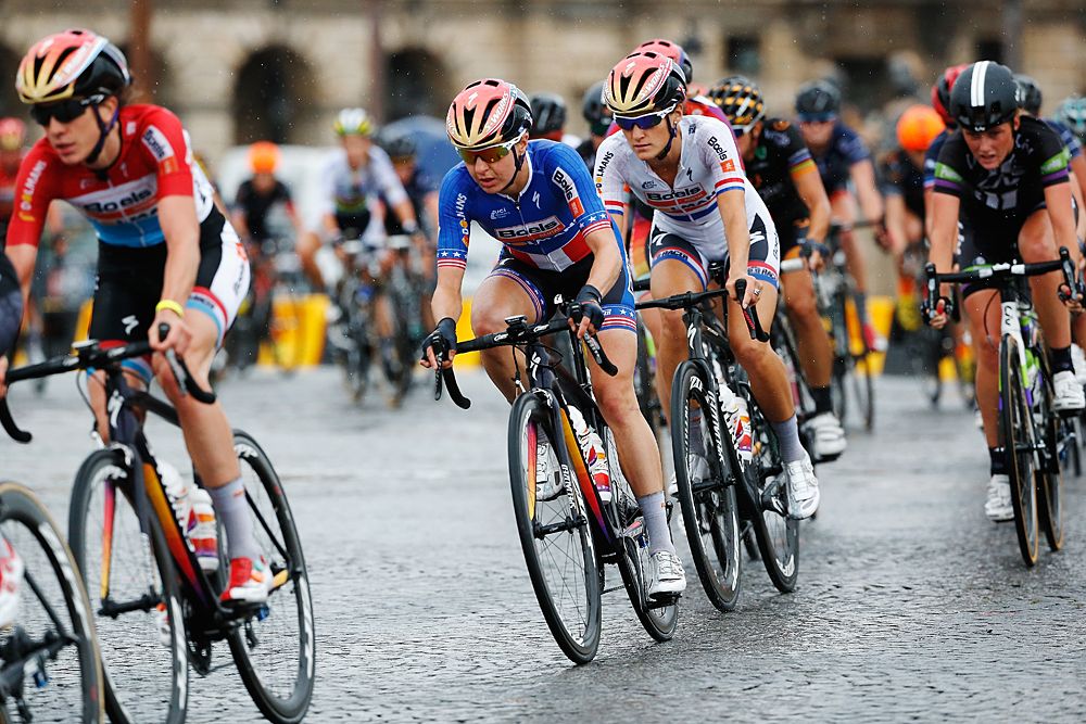Megan Guarnier (Boels Dolmans) and World Cup leader Lizzie Armitstead