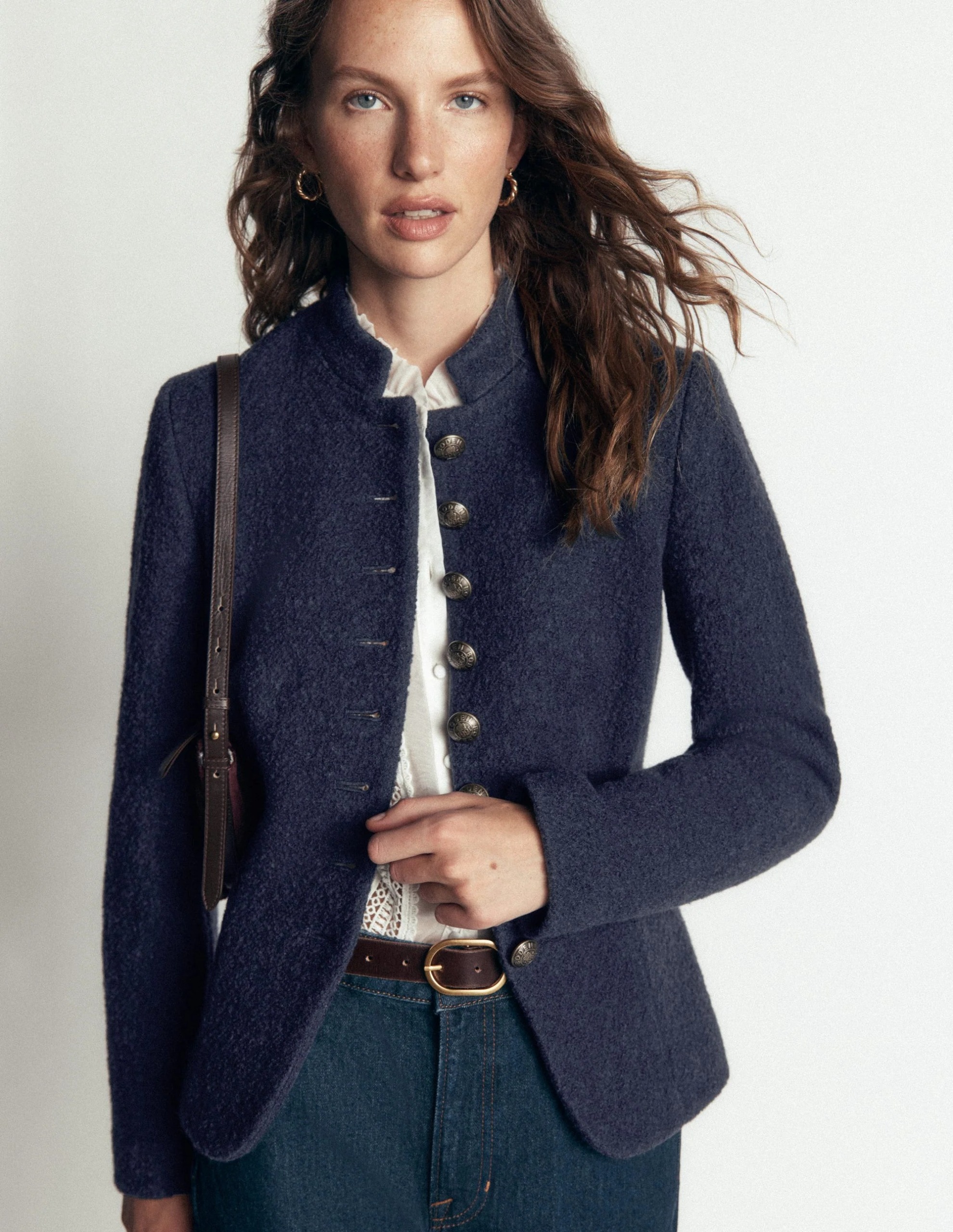 Boden, Hereford Boiled Wool Jacket-Navy