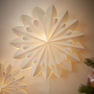 Cox & Cox Light Up Paper Star - Cream - Large