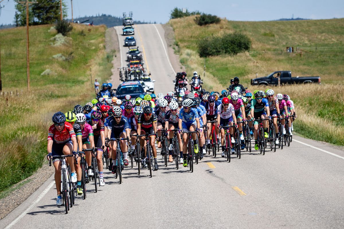 The peloton in action during stage 1 at the Colorado Classic