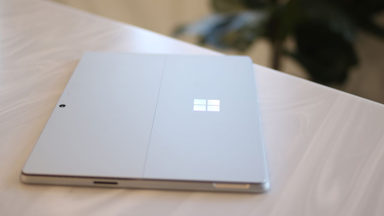 The Microsoft Surface Pro 9 closed on a desk