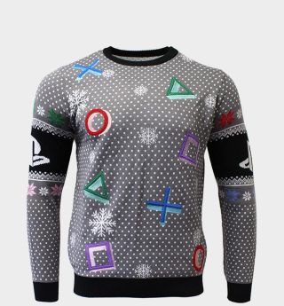 PlayStation Christmas Sweater on a plain background