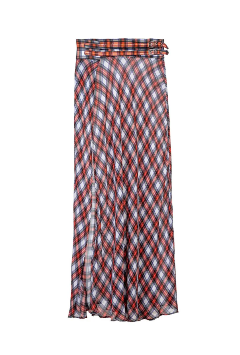 An image of a Ruby Yazmin check skirt, one of the key autumn London fashion trends of 2025.