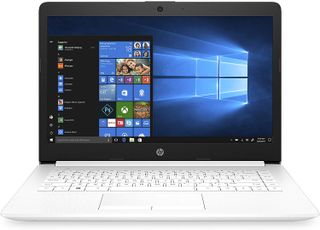 HP Stream 14 laptop on white background