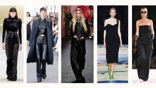 5 models wearing spring summer trends - Balenciaga, Chloe, Chanel, Bottega Veneta, Saint Laurent