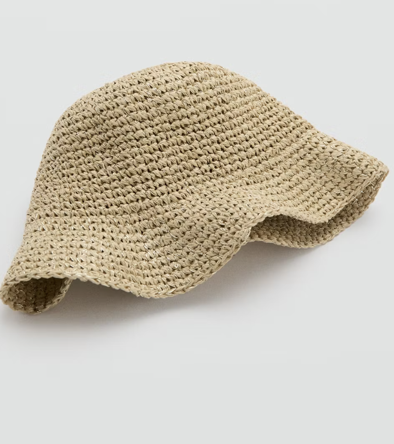 MANGO, Lurex Natural Fibre Bucket Hat