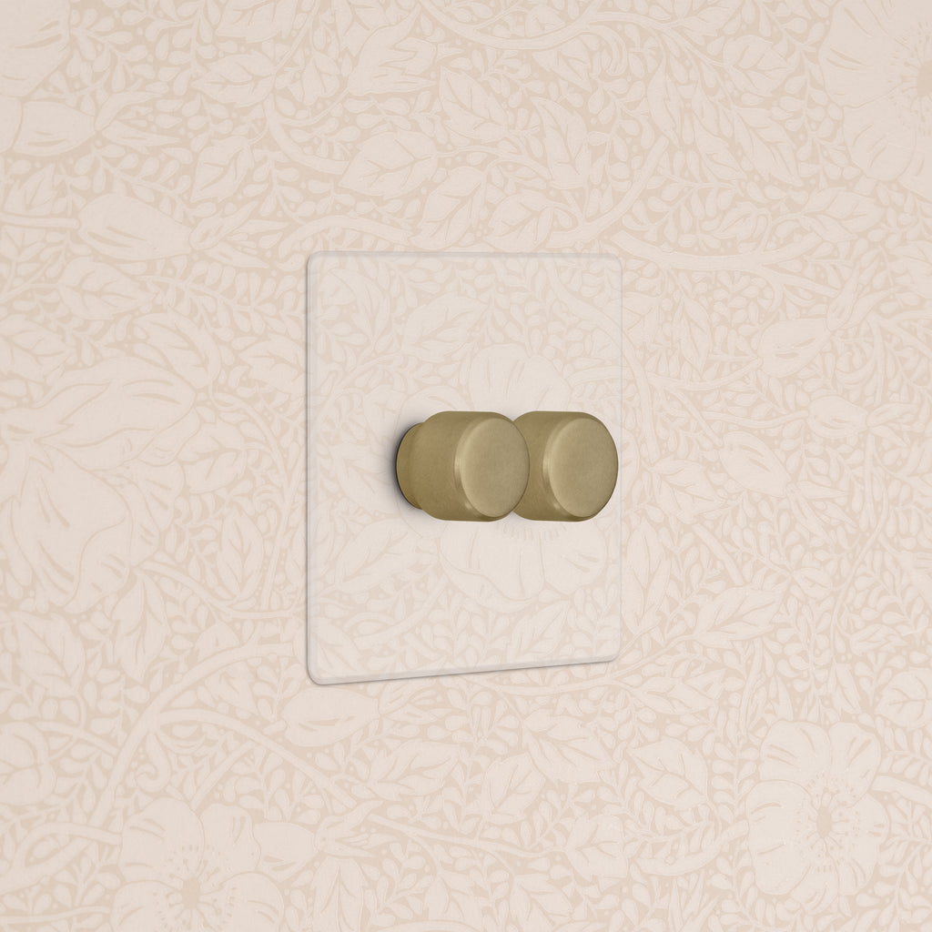 2g Two Way Dimmer Switch - Clear Antique Brass