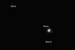 Moon, Saturn and Spica Over Melbourne, Australia
