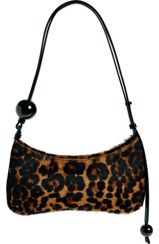Le Bisou Pearle Genuine Leopard Print Calf Hair Shoulder Bag