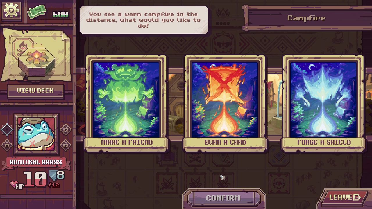 Pixelated card battle from the game Cross Blitz