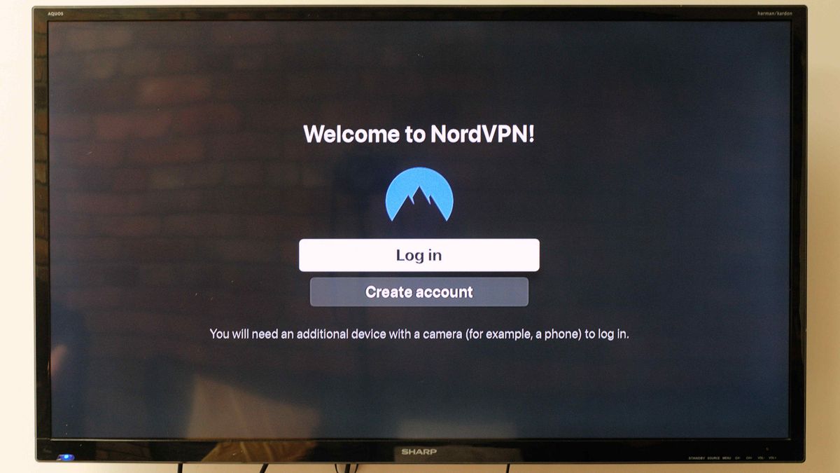 NordVPN app running on an Apple TV